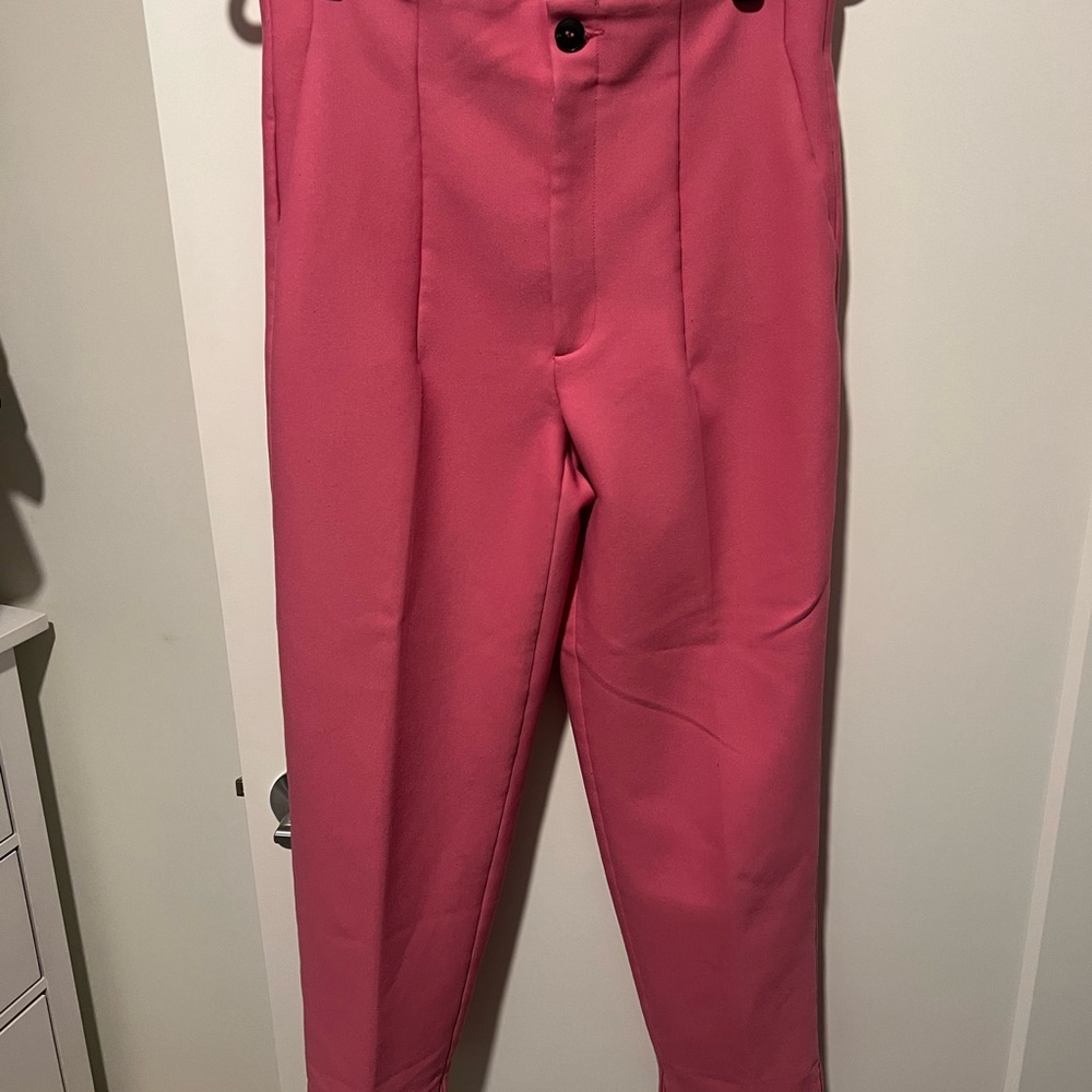 Pink zara work pants